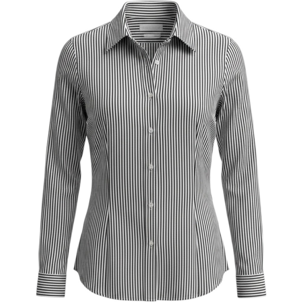 Brooks Brothers Black and White Vertical Stripe Button-Down Shirt